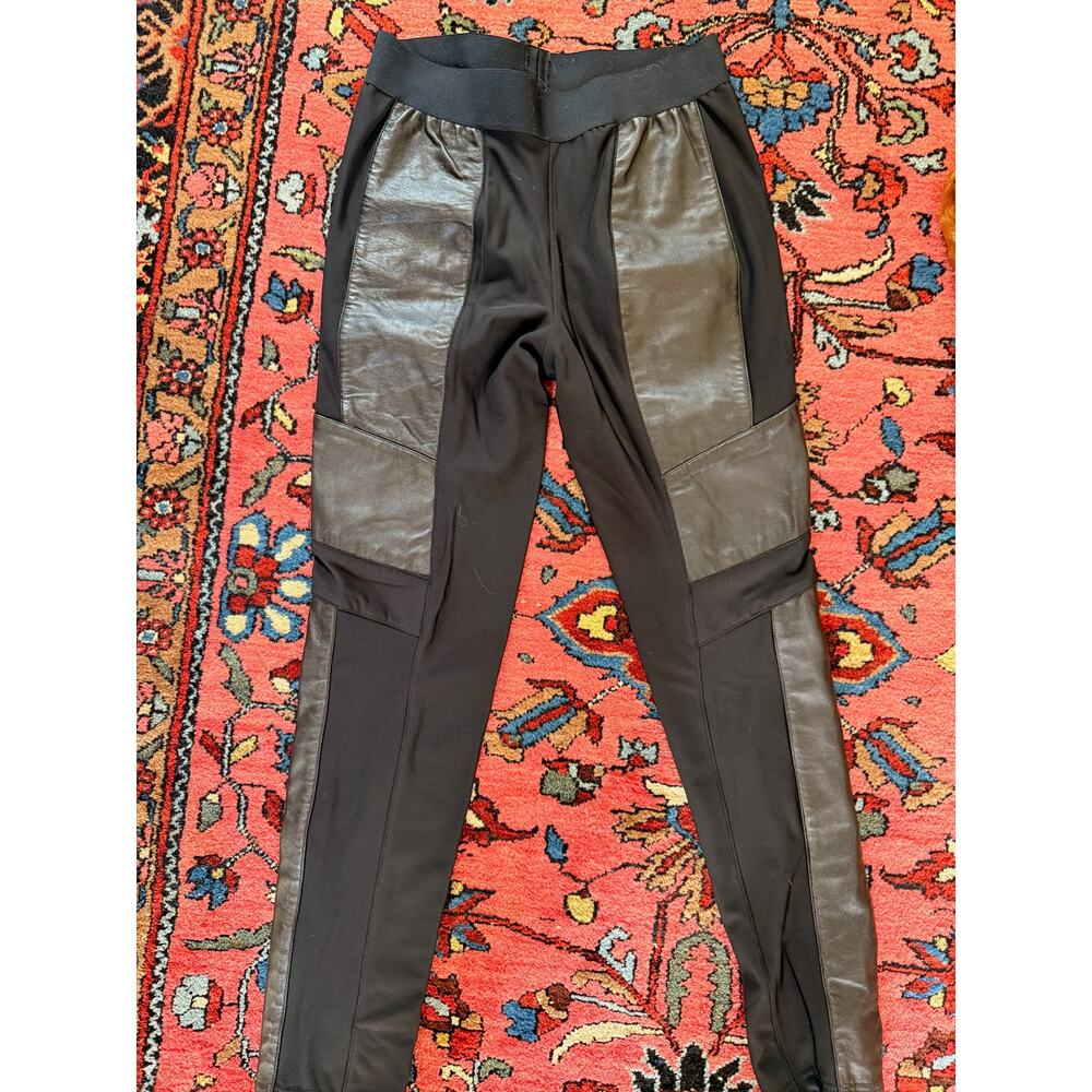 NEW ANATOMIE Luxury Travel Lamb Leather  Pull On Pants Black Women's M Stretch